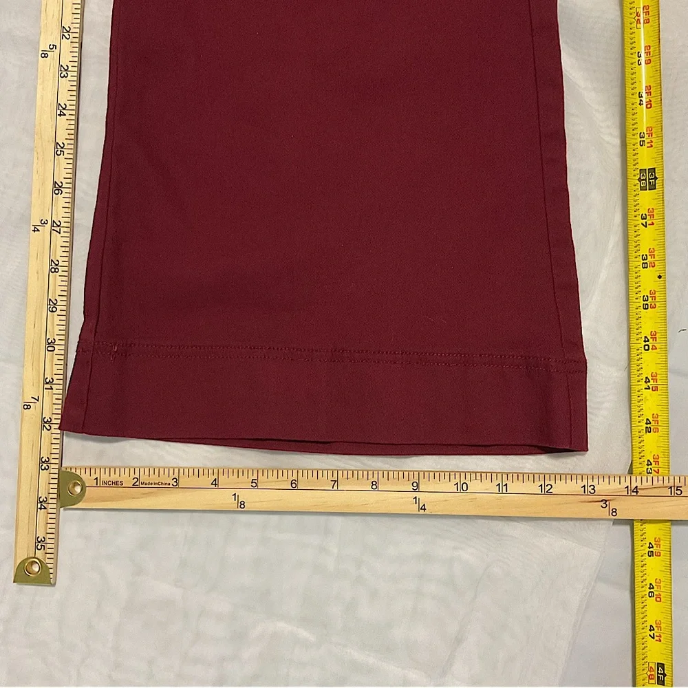 NWT Women’s FLAMINGALS Plus 3XL Wide Leg COTTON Jeans Mid Waist Flare Pants Wine - Picture 9 of 13